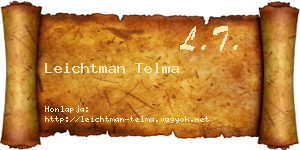 Leichtman Telma névjegykártya